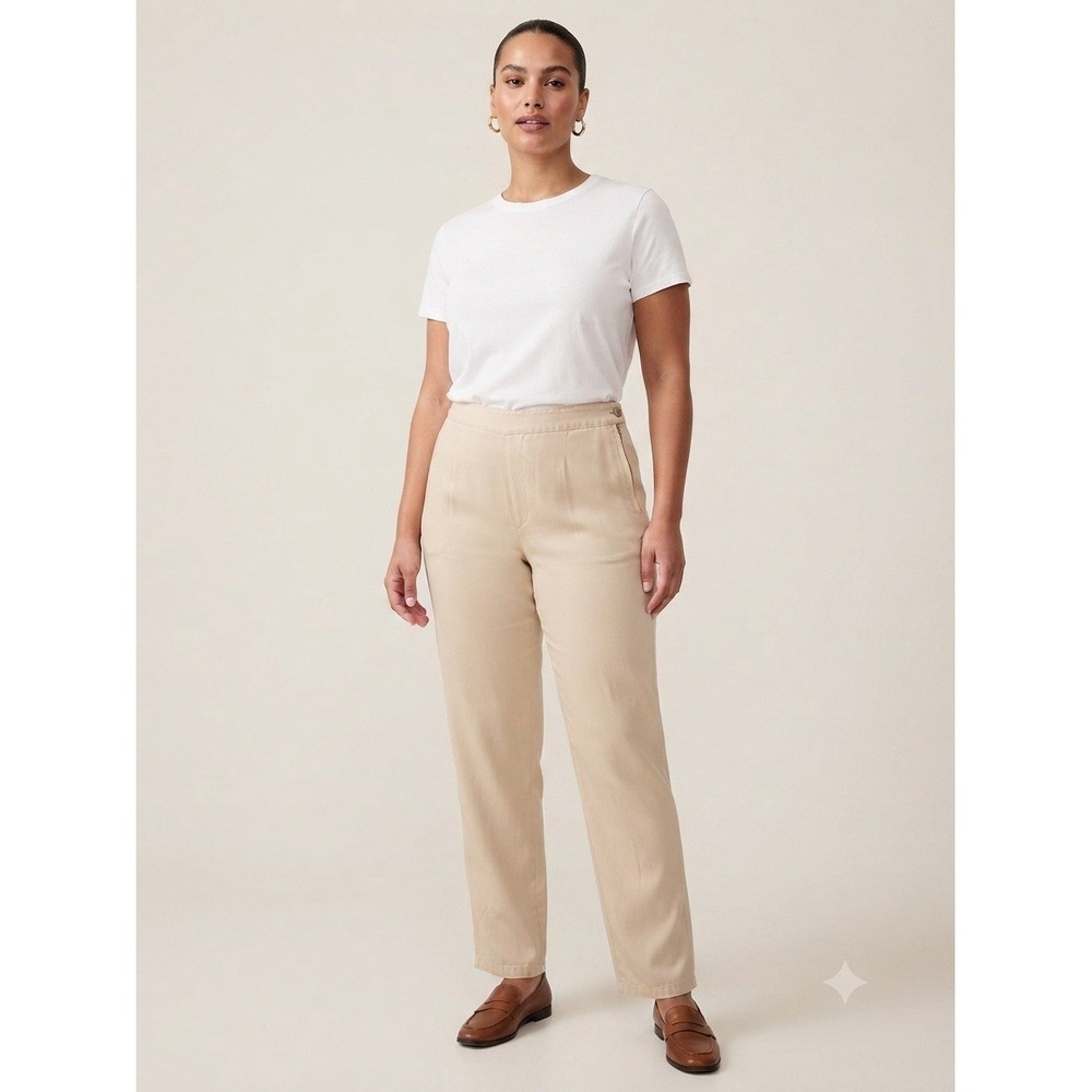 TSD Two Star Dog Womens Beige Pleated Pants Lyocell Size Small Made in USA